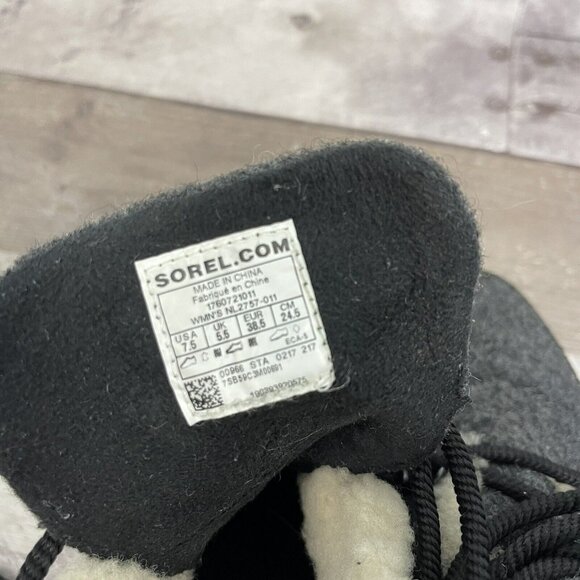 Sorel Sneakchic Alpine Wedge Ankle Boots Bootie Wool Leather Black Size … - Picture 13 of 13